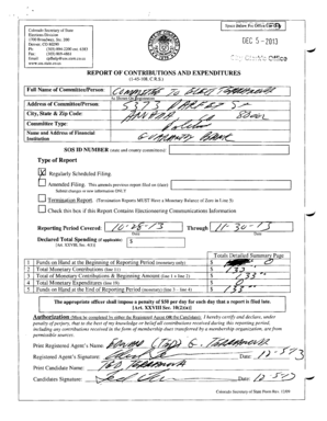 Colorado Campaign Finance Report
