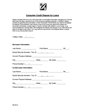 Consumer Credit Dispute for Loans