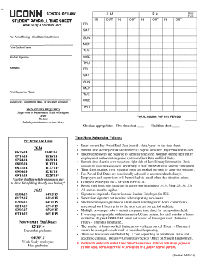 Student Payroll Time Sheet