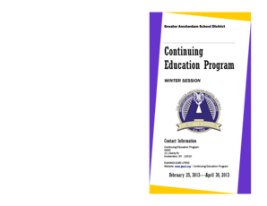 Greater Amsterdam School District Continuing Education Registration Form