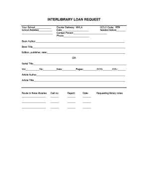 Interlibrary Loan Request Form