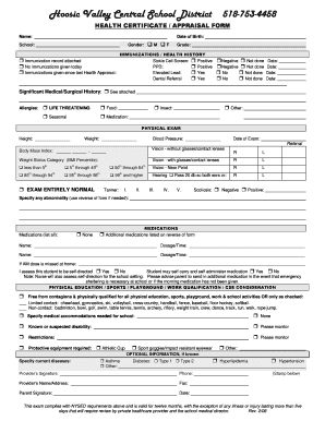 New York Health Certificate Form