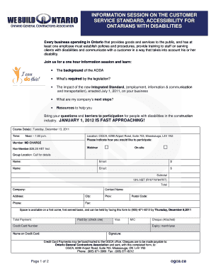 Information Session on Customer Service Standard