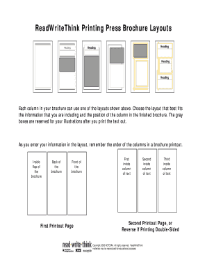 Fillable Online ReadWriteThink Printing Press Brochure Layouts Fax Email Print - pdfFiller