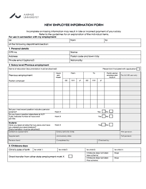 New Employee Information Form
