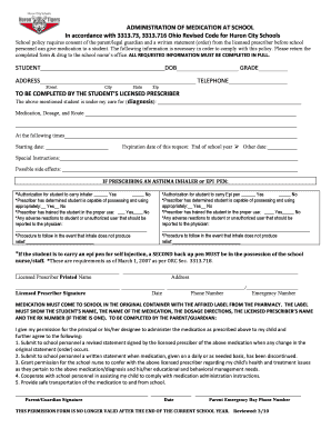 Ohio School Medication Administration Consent Form