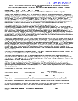 FIRST Consent and Release Form