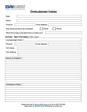 Ombudsman Intake Form
