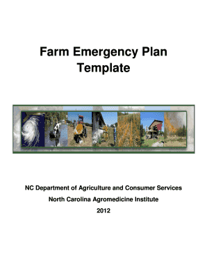 Farm Emergency Plan Template
