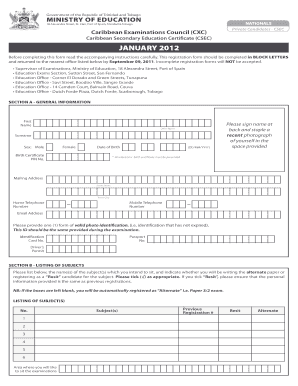 CSEC Registration Form