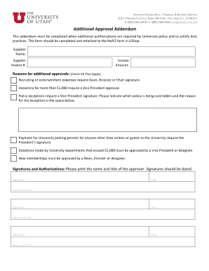 Additional Approval Addendum
