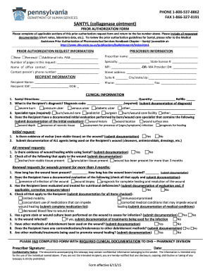 Santyl Prior Authorization Form