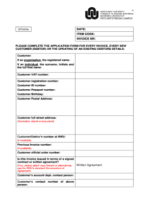 Invoice Application Form