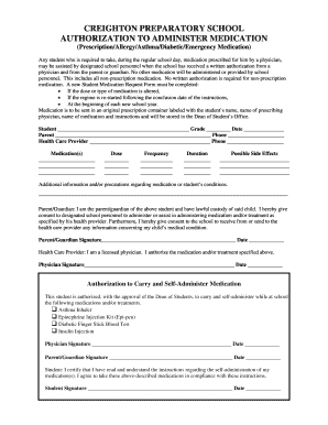 Authorization to Administer Medication