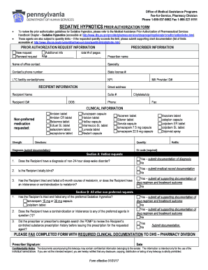 Sedative Hypnotics Prior Authorization Form