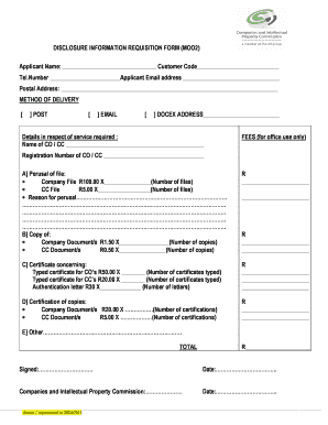 Disclosure Information Requisition Form