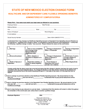 New Mexico Election Change Form