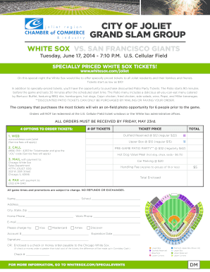 White Sox Ticket Order Form