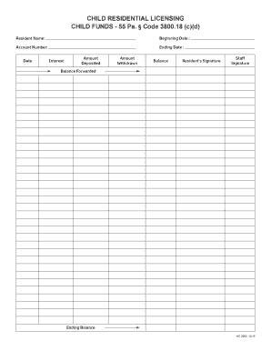 Child Residential Licensing Form