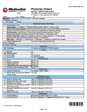 C-Difficile Colitis Physician Orders