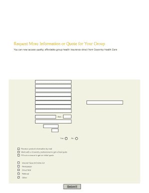 Small Group Health Insurance Request Form