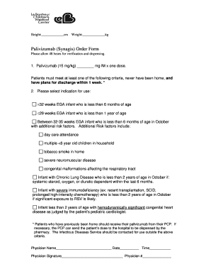 Palivizumab Order Form