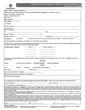 RICHIESTA BLOCCO/SBLOCCO IMEI PER FURTO/SMARRIMENTO