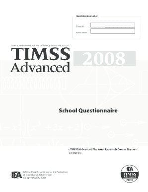 TIMSS Advanced 2008 School Questionnaire