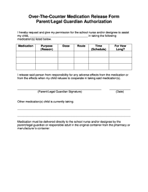 Over-The-Counter Medication Release Form