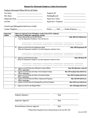 Electronic Employee Action Form Security