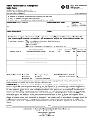Health Reimbursement Arrangement Claim Form