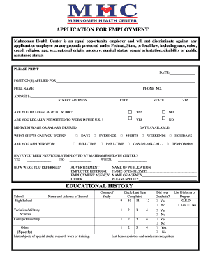 Application for Employment