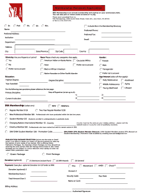 SRA Membership Application/Renewal Form
