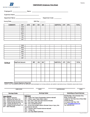 Temporary Employee Time Sheet