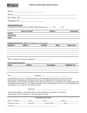 Application for Employment