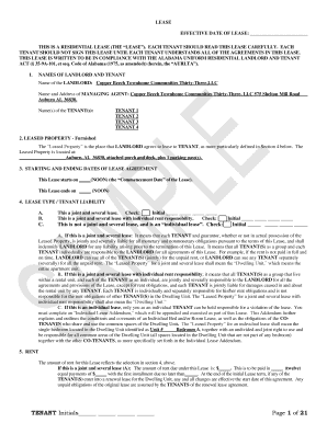 Alabama Residential Lease Agreement