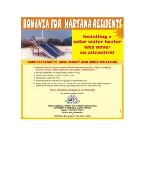 Haryana Solar Water Heating Subsidy Application