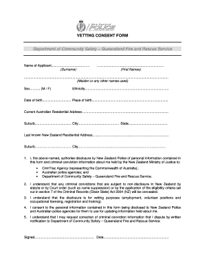 Vetting Consent Form