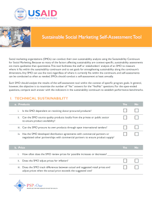 Sustainable Social Marketing Self-Assessment Tool