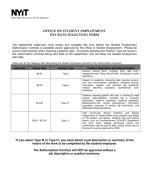 Student Employment Authorization Contract
