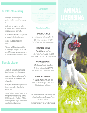 California Pet Licensing Form