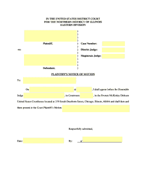 Plaintiff's Notice of Motion