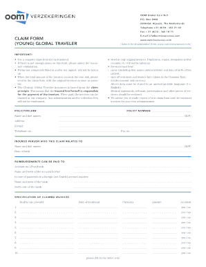 OOM Global Traveler Claim Form