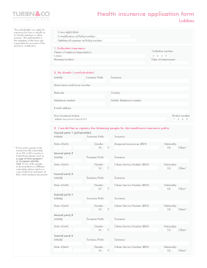 Health Insurance Application Form
