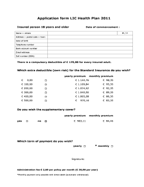 Aanmeldingsformulier LIC Zorgplan 2011