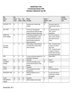 US Federal Discretionary Allotments Form