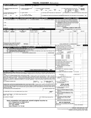 USDA Travel Voucher Relocation Form