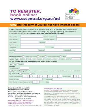 Professional Development Course Registration Form