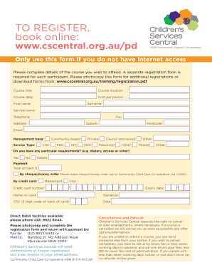 NSW Professional Support Course Registration Form