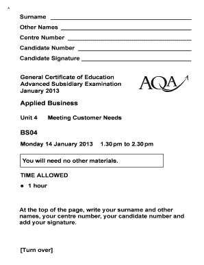 General Certificate of Education Advanced Subsidiary Examination